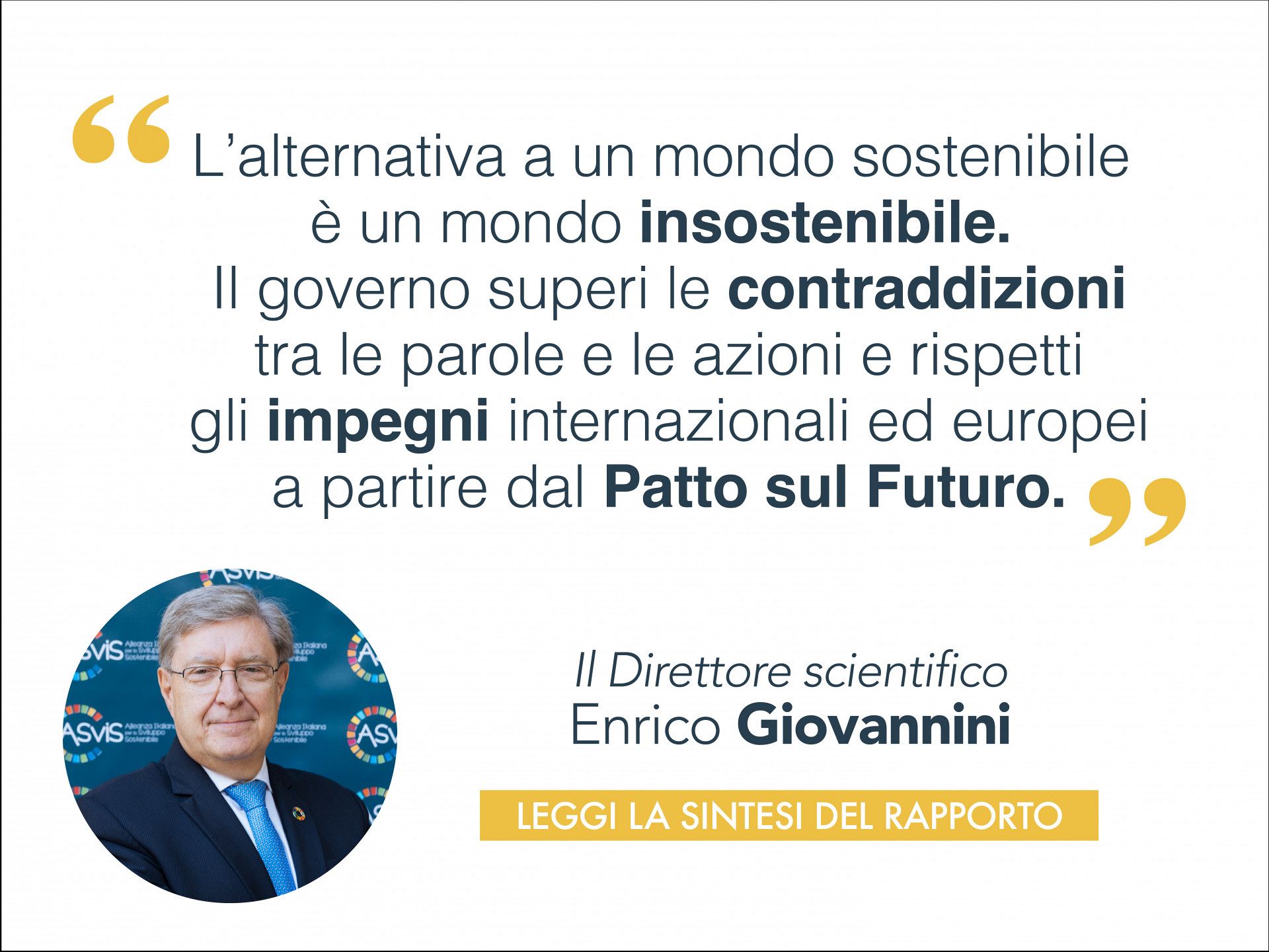 Citazione Direttore Scientifico Rapporto ASviS 2024
