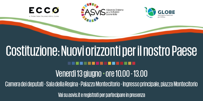 Il 13 giugno l'evento ASviS-Ecco-Globe Italia 
