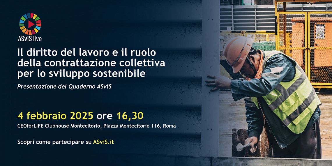 Il 4 febbraio l’ASviS Live su diritto del lavoro e contrattazione collettiva