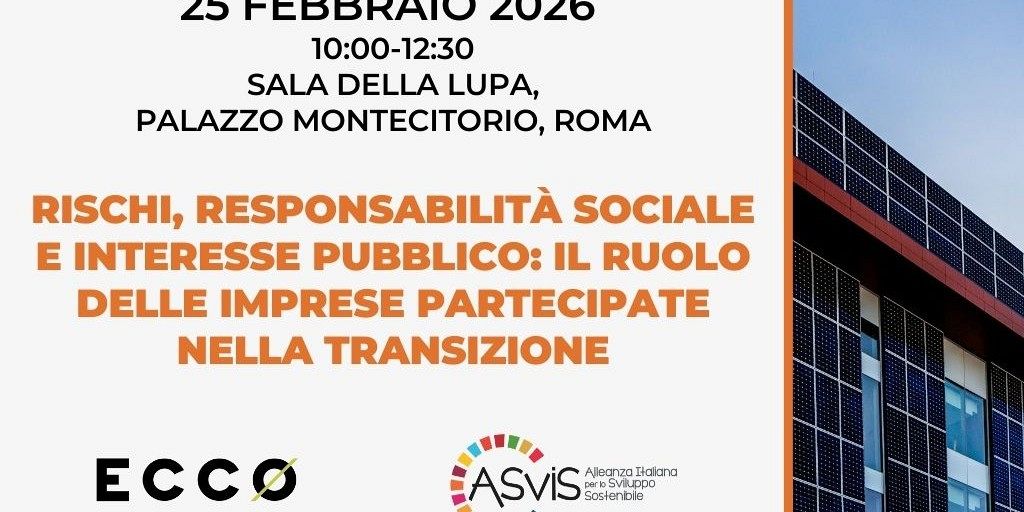 Il 25 febbraio l’evento ASviS-Ecco sul ruolo delle imprese partecipate nella transizione