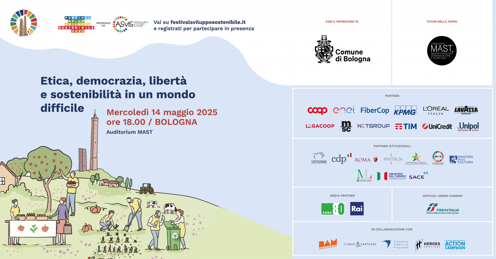 OGGI ALLE 18:00. Segui la diretta dell'evento su etica, democrazia, libertà e sostenibilità